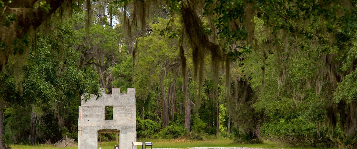 Fort Frederica National Monument showing a park