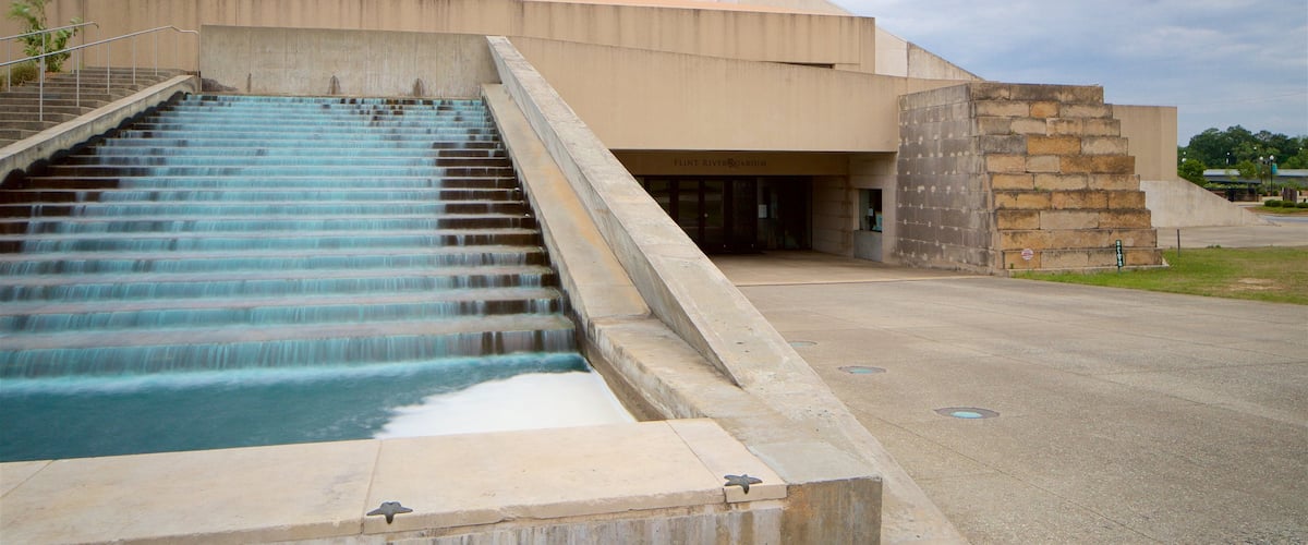 Flint RiverQuarium which includes a fountain