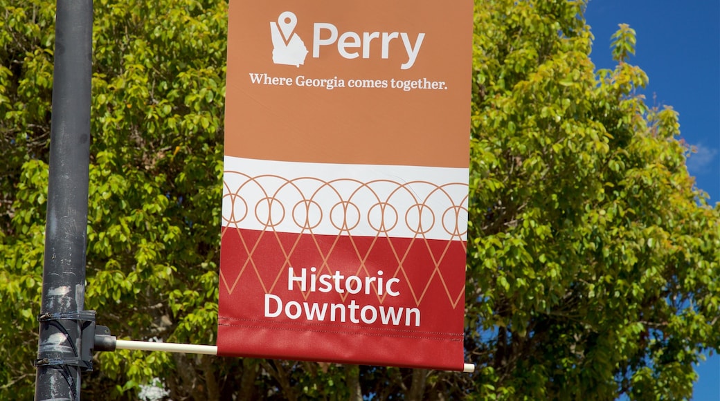 Perry showing signage