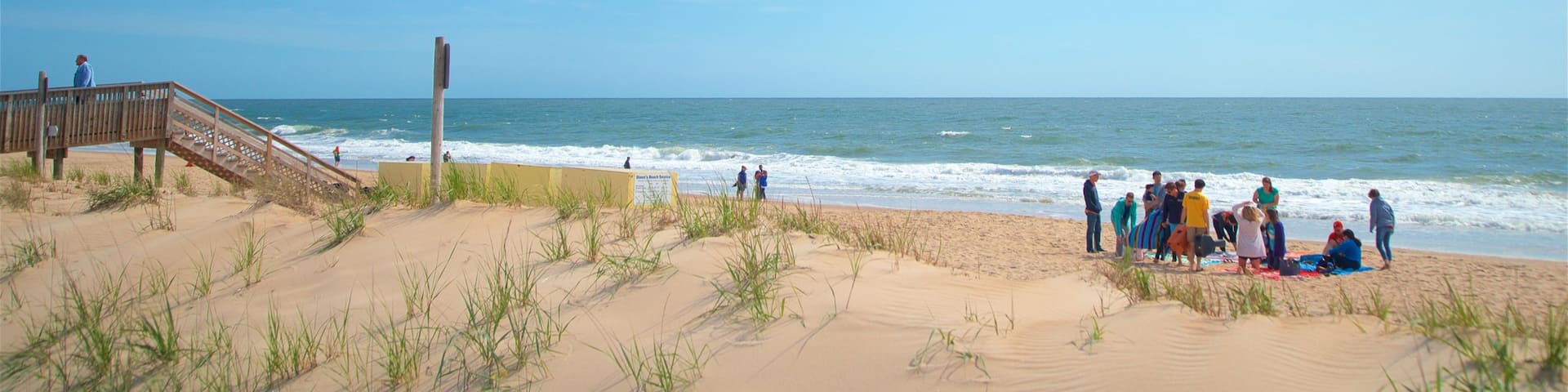 Bethany Beach which includes general coastal views and a sandy beach as well as a small group of people