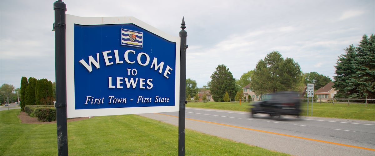 Lewes which includes a garden and signage