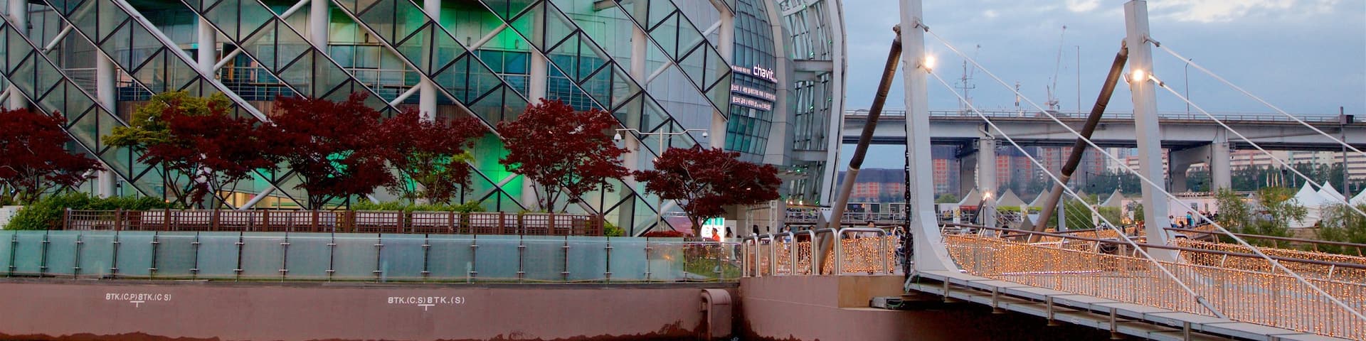 Seocho-gu featuring a bridge, a river or creek and modern architecture