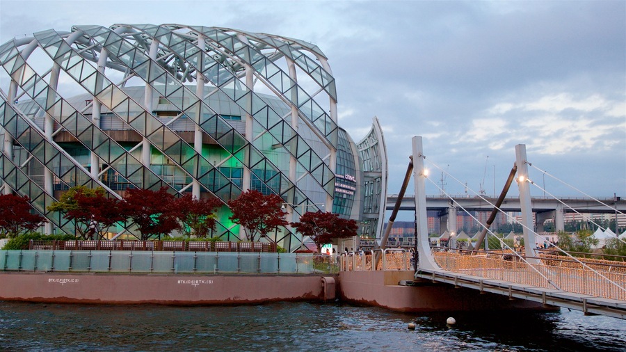 Seocho-gu featuring a bridge, a river or creek and modern architecture