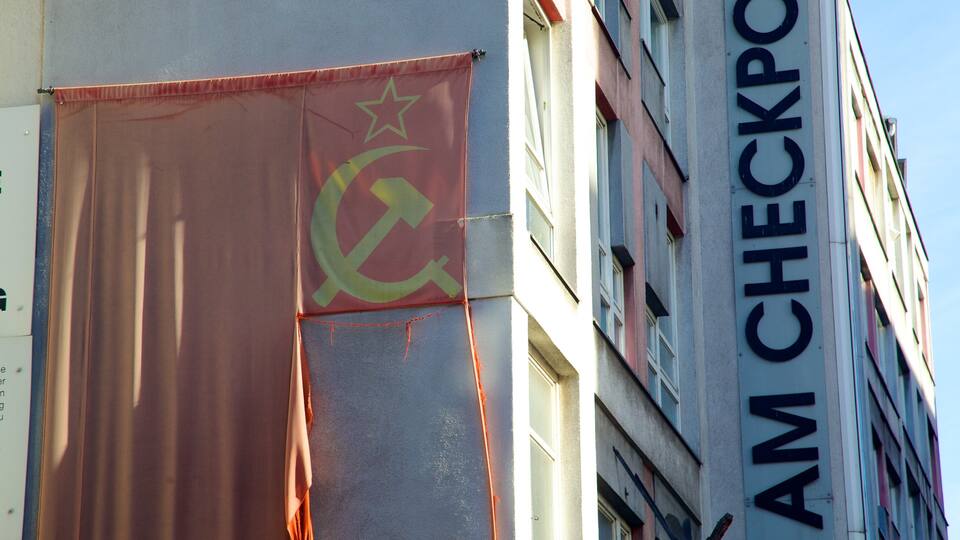 Checkpoint Charlie Museum which includes signage