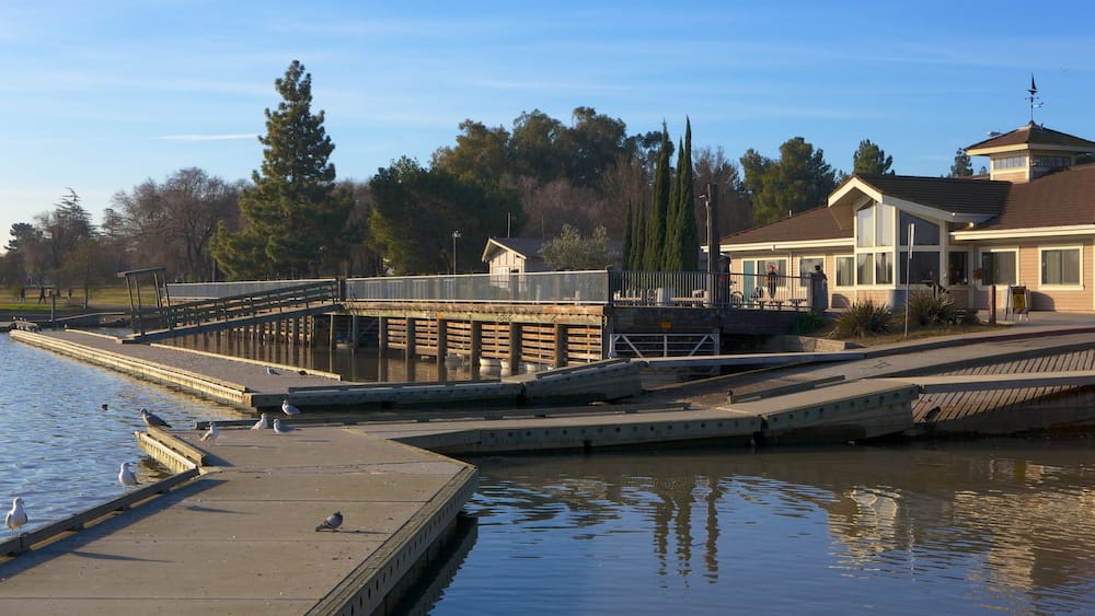 Fremont Central Park welches beinhaltet See oder Wasserstelle und Garten