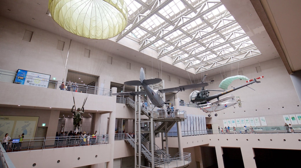 War Memorial of Korea showing interior views, heritage elements and military items