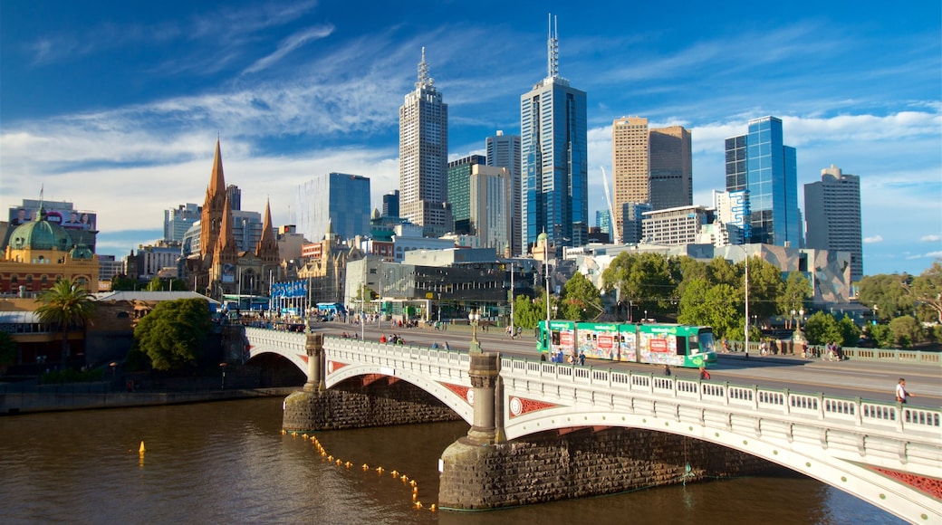 Southbank which includes a river or creek, a bridge and a skyscraper