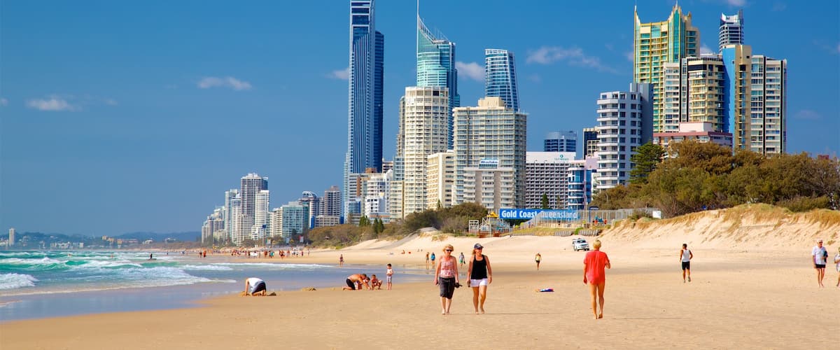 Main Beach featuring general coastal views, a skyscraper and a sandy beach