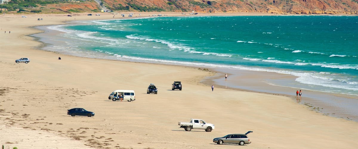 South Australia featuring general coastal views, a beach and rocky coastline