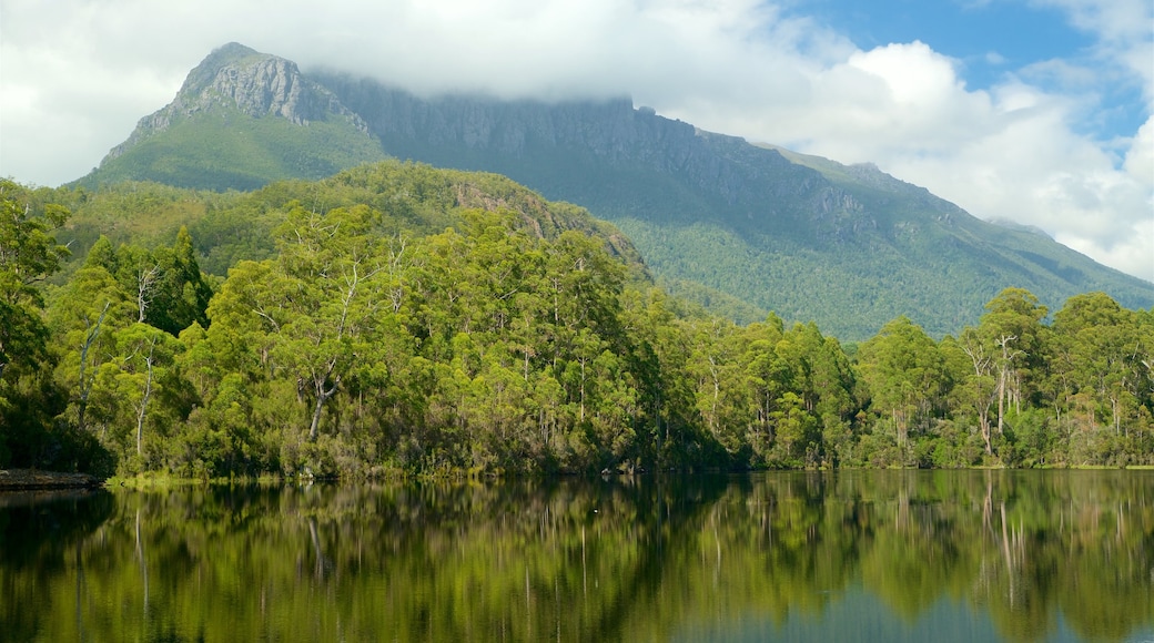 Midlands mostrando escenas tranquilas, un lago o espejo de agua y montañas