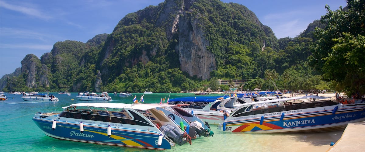 Ko Phi Phi mostrando una playa, vistas generales de la costa y escenas tropicales