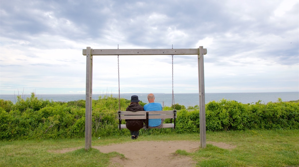 Montauk Point som inkluderar kustutsikter såväl som ett par