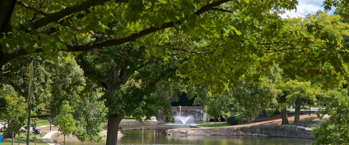 Miller Park Zoo featuring a pond, zoo animals and bird life