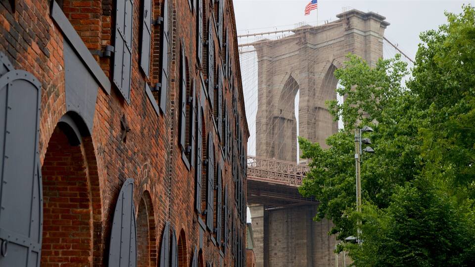 Downtown Brooklyn que inclui elementos de patrimônio e uma ponte