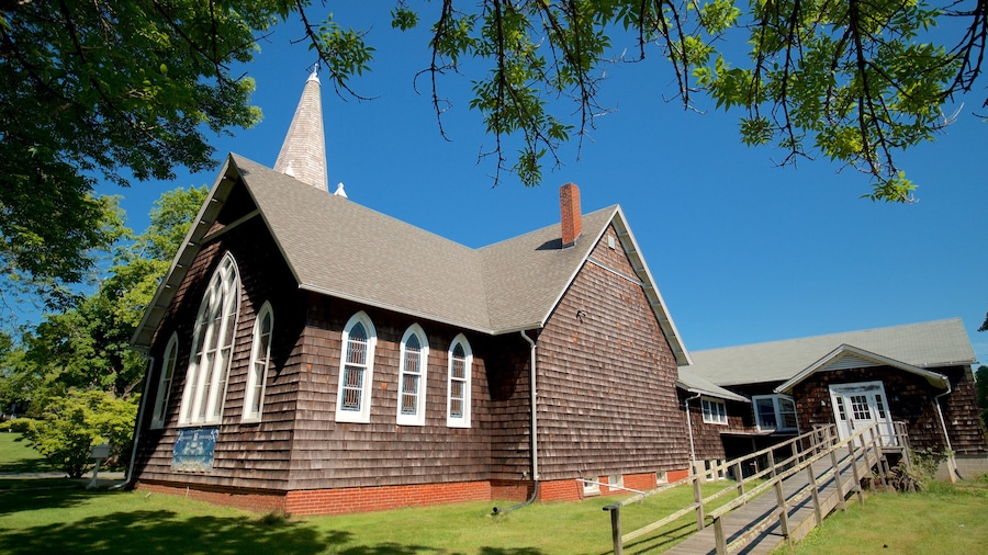 East Hampton which includes a church or cathedral and heritage elements