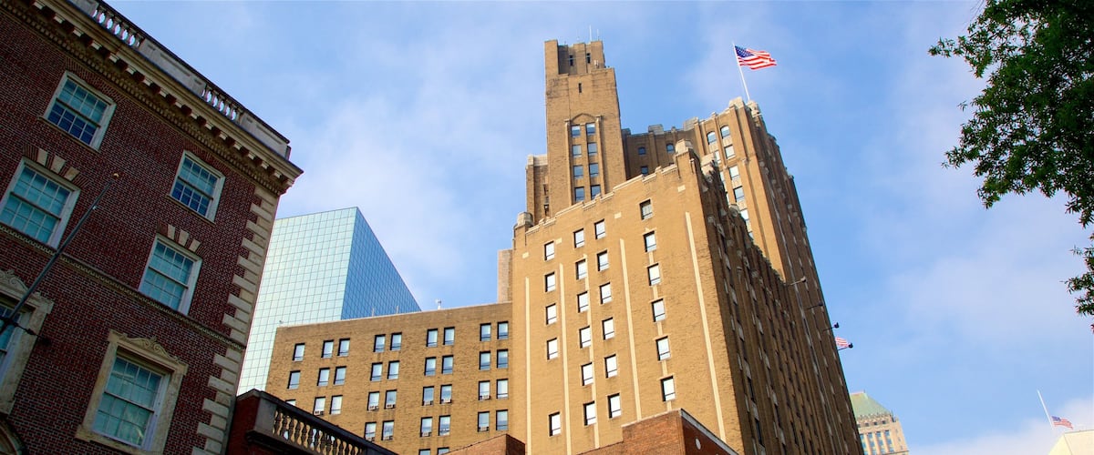 Downtown Newark which includes landscape views, a city and a high-rise building