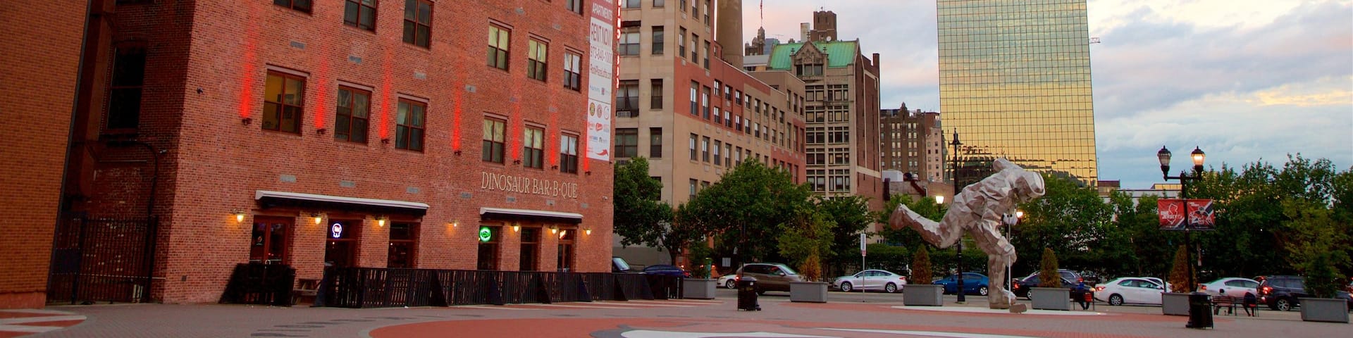 Downtown Newark featuring a square or plaza, a city and outdoor art