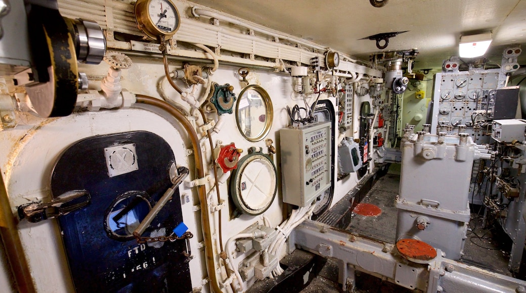 Battleship New Jersey showing military items and interior views