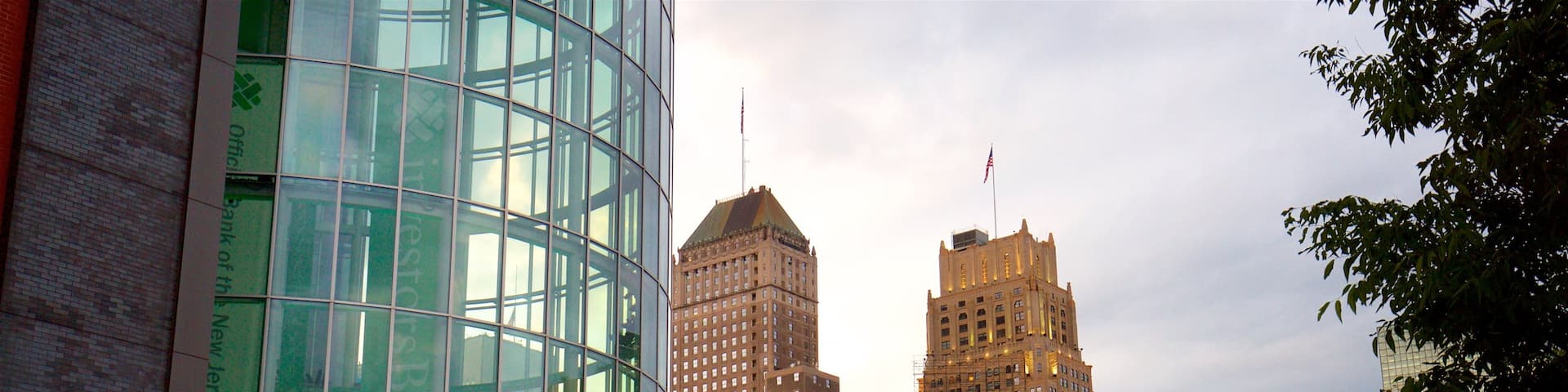 Prudential Center which includes a city and a high rise building