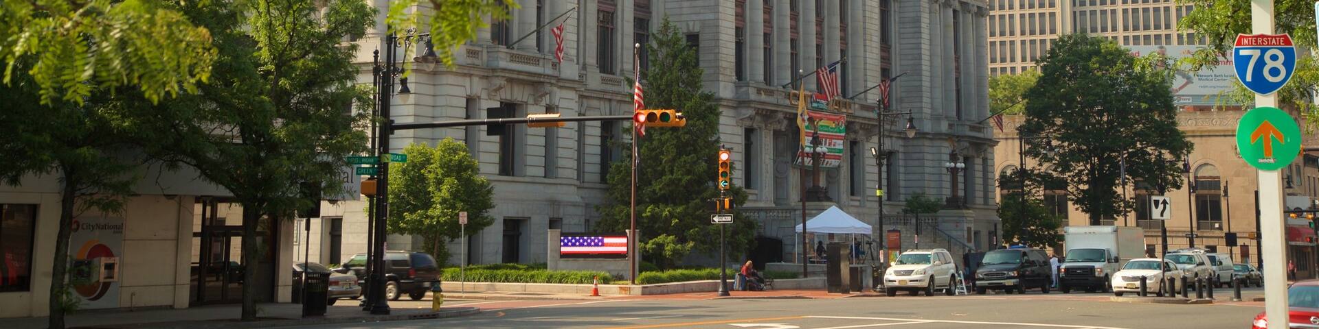 Newark City Hall showing heritage architecture and a city
