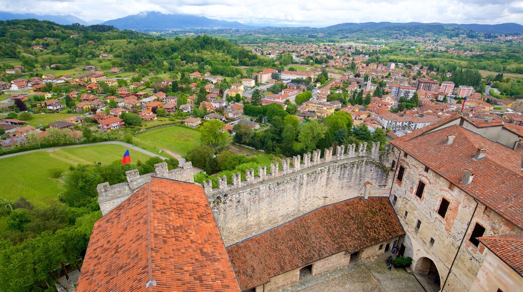 Rocca di Angera showing a small town or village, landscape views and heritage elements