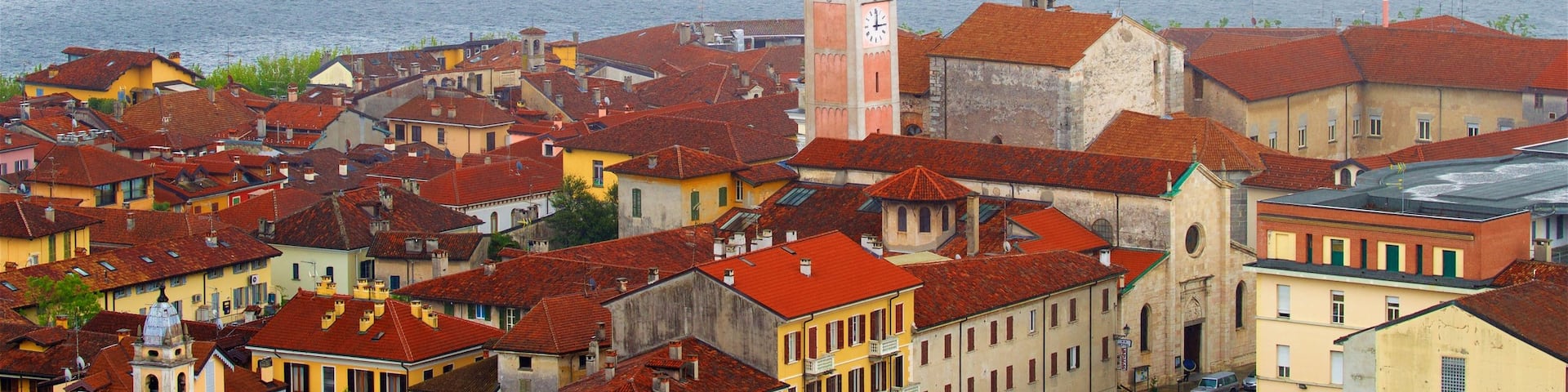 Angera showing heritage elements, landscape views and a coastal town