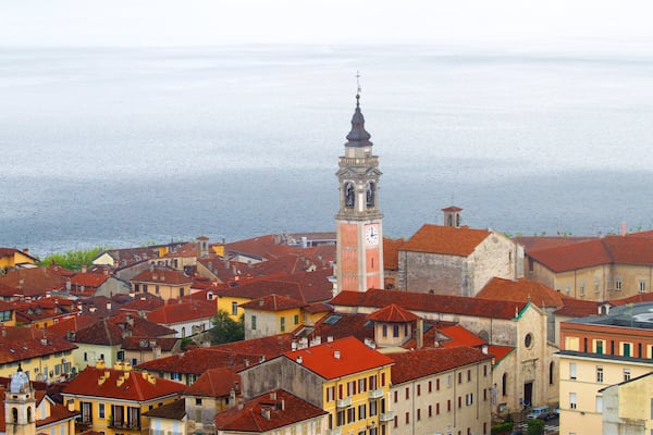 Angera showing heritage elements, landscape views and a coastal town