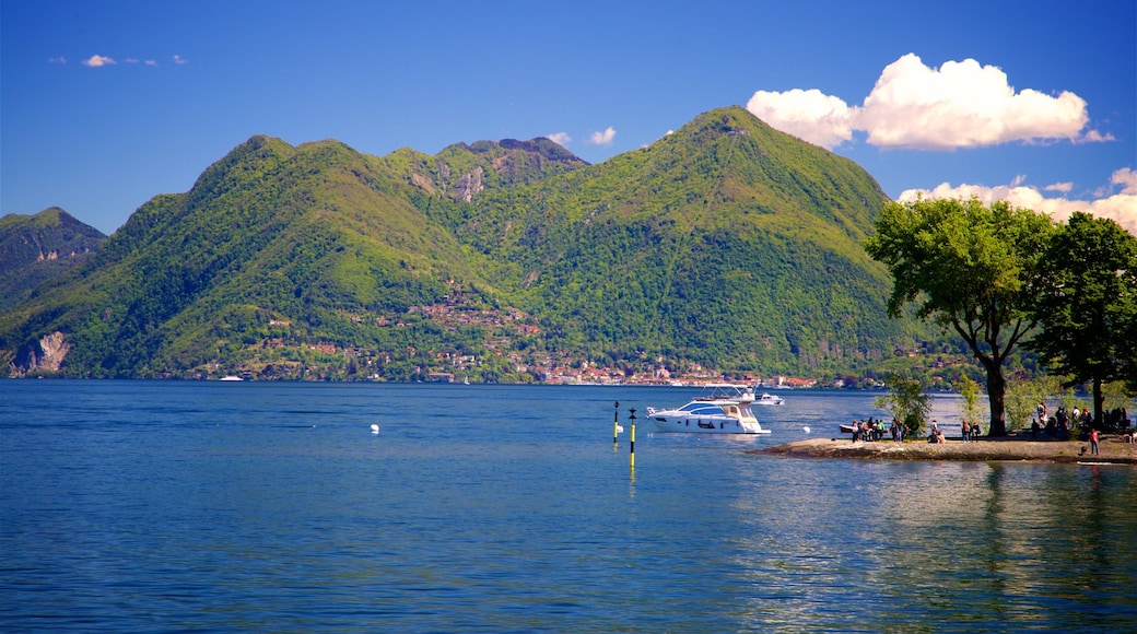 Isola dei Pescatori which includes a garden, mountains and a lake or waterhole