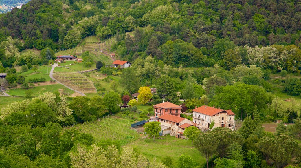 Rocca di Angera ซึ่งรวมถึง ทิวทัศน์ที่เงียบสงบ และ เมืองหรือหมู่บ้านเล็กๆ