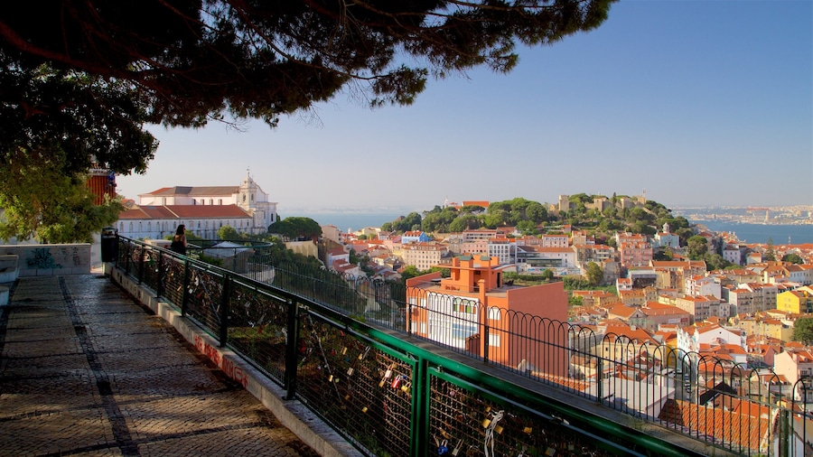 Senhora do Monte Viewpoint featuring a city, views and a coastal town