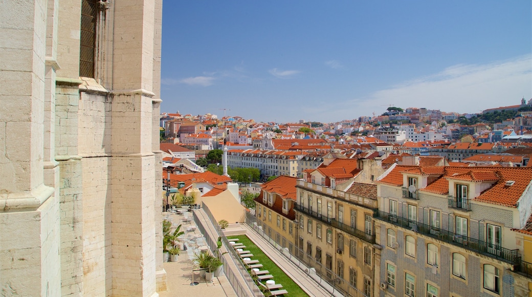 Carmo Convent showing landscape views and a city