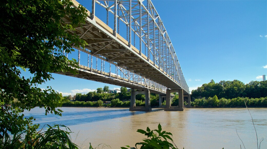 Jefferson City which includes a river or creek and a bridge