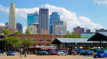 River Market showing landscape views, a city and a skyscraper