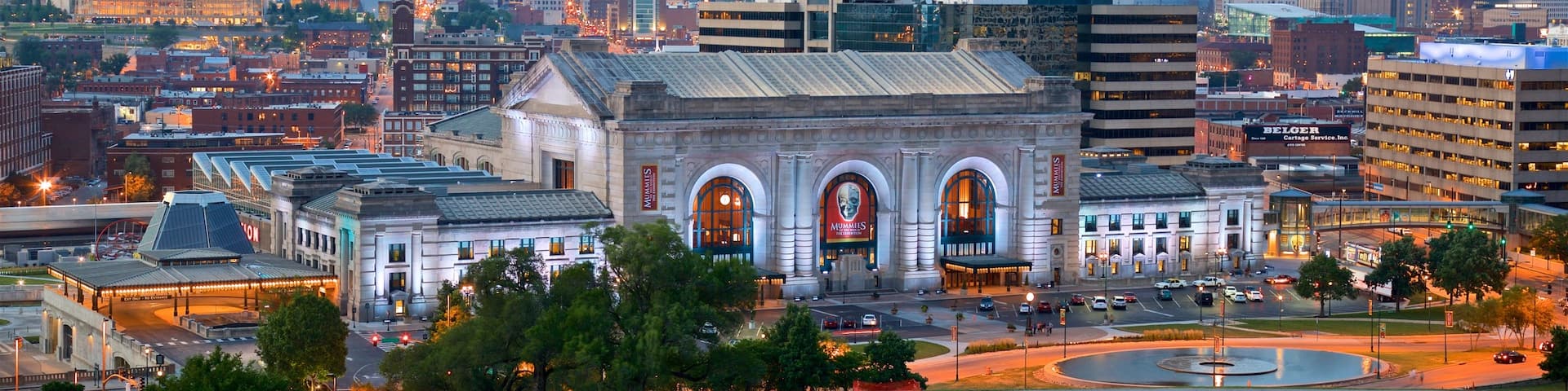 Union Station featuring heritage architecture, landscape views and a high rise building