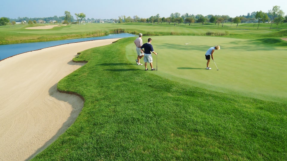 Saginaw showing golf as well as a small group of people