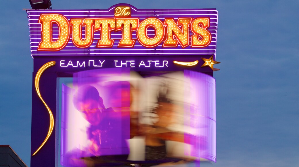 Dutton Family Theater featuring signage