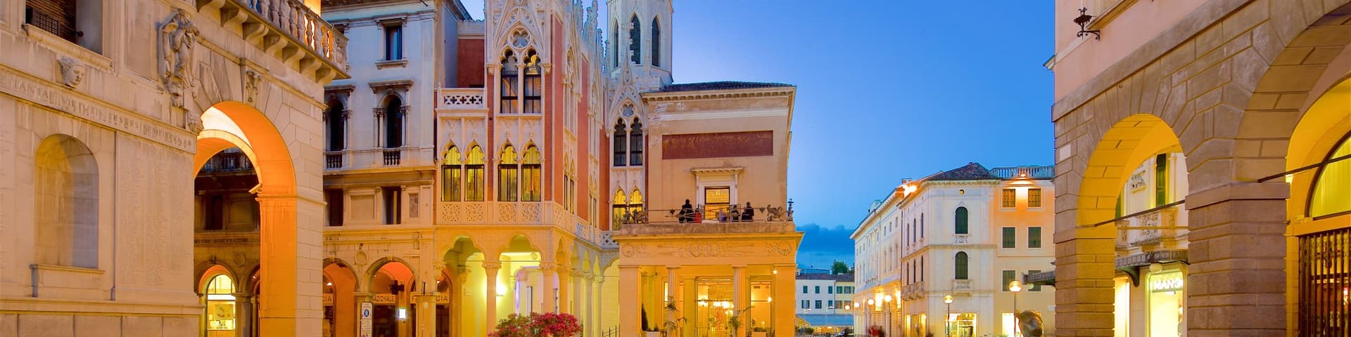 Pedrocchi Cafe featuring night scenes, heritage architecture and a city