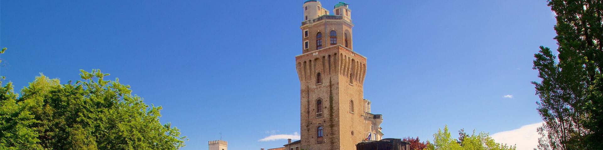 La Specola Observatory showing heritage architecture and a pond