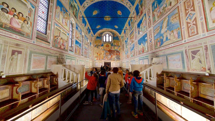 Scrovegni Chapel showing art, interior views and a church or cathedral