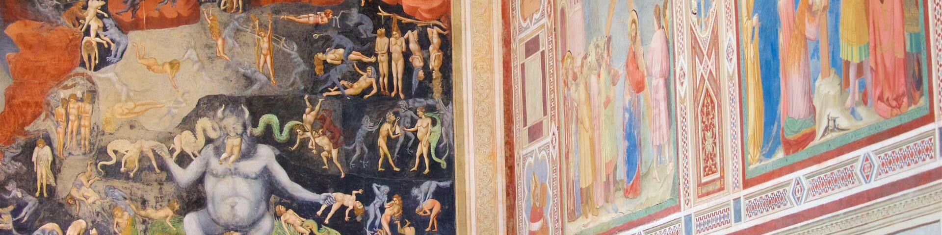Scrovegni Chapel showing interior views, religious elements and art