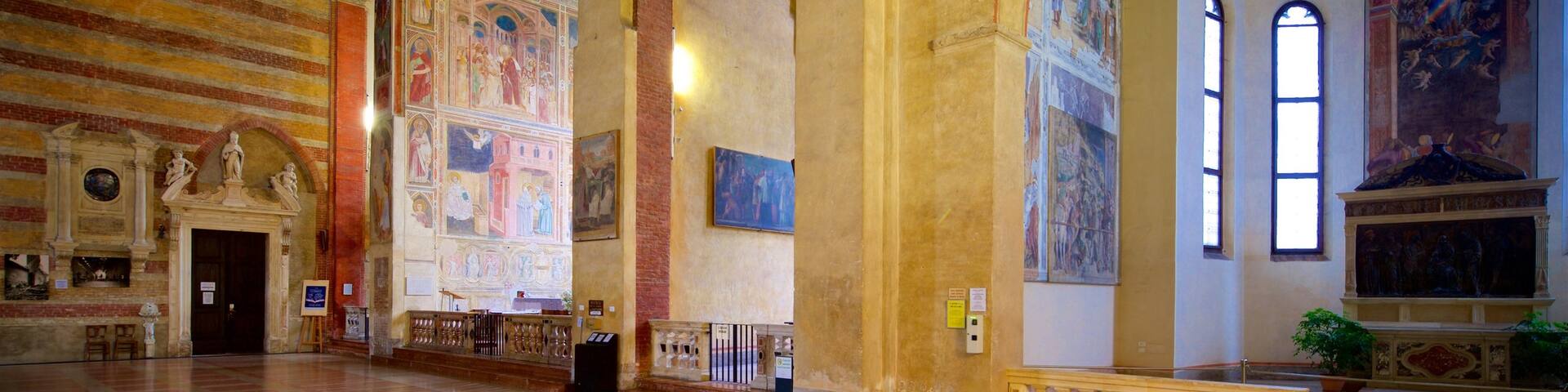 Church of the Eremitani showing interior views and a church or cathedral