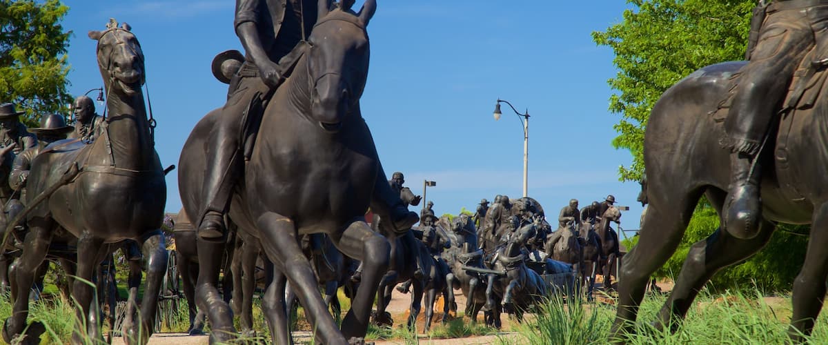 Centennial Land Run Monument which includes a statue or sculpture