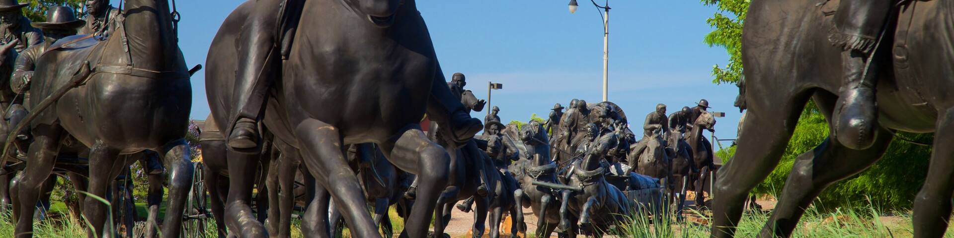 Centennial Land Run Monument featuring a statue or sculpture