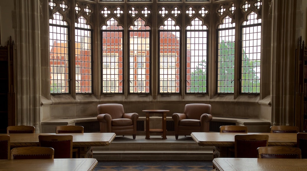 Bizzell Library featuring interior views and heritage elements