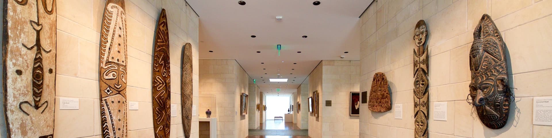 Fred Jones Jr. Museum of Art which includes art, indigenous culture and interior views