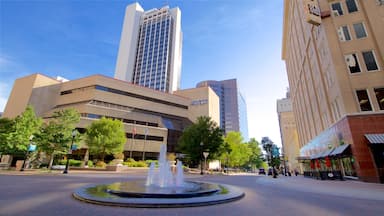 Tulsa showing a city, a fountain and a high rise building