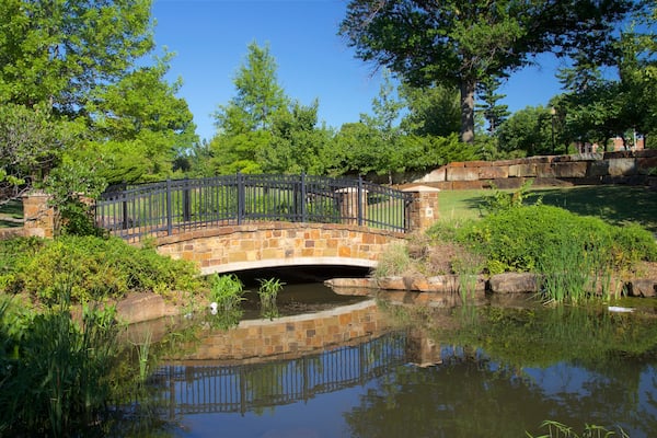 Centennial Park qui includes rivière ou ruisseau, pont et parc