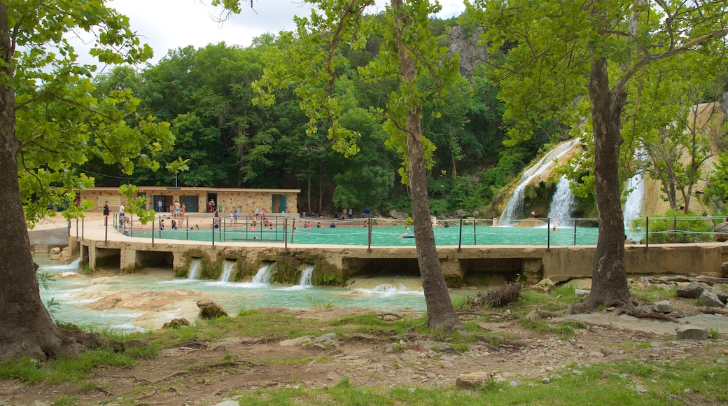 Turner Falls som inkluderar ett vattenfall och en sjö eller ett vattenhål