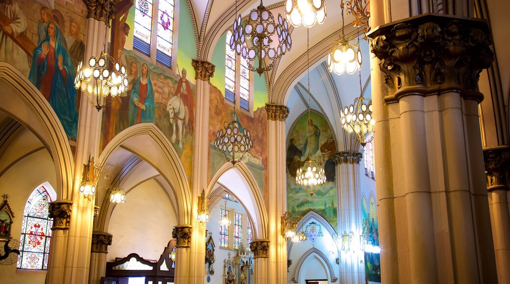 Basilica di Nostra Signora del Monte Carmel mostrando chiesa o cattedrale, vista interna e oggetti d\'epoca