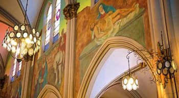Basilica of Our Lady of Mount Carmel showing a church or cathedral, religious aspects and interior views